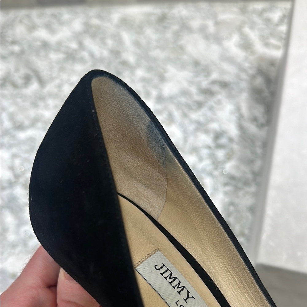 Jimmy Choo Romy 85 Black Suede Pump - Picture 12 of 12